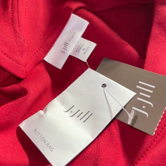 J Jill Dress Petite Red Ponte Flounce Hem - Picture 10 of 11